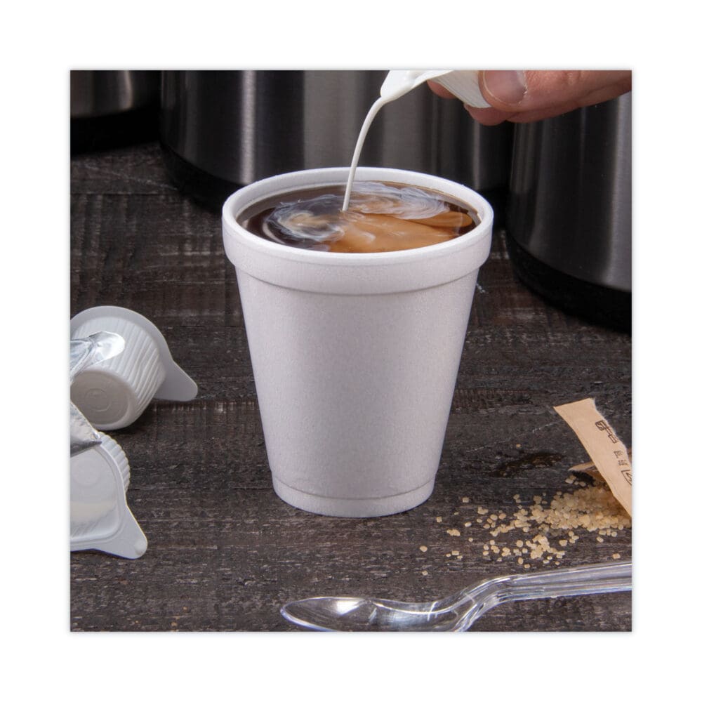 Foam Drink Cups, 8 oz, White, 25/Pack - Image 2