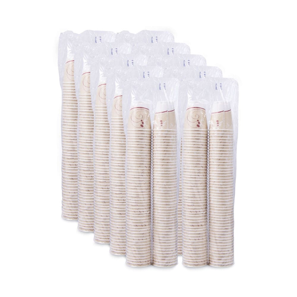 Trophy Plus Dual Temperature Insulated Cups in Symphony Design, 8 oz, Beige, 1,000/Carton - Image 3