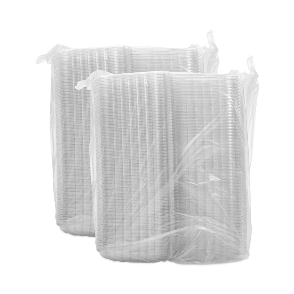 ClearSeal Hinged-Lid Plastic Containers, 3-Compartment, 9.4 x 8.9 x 3, Plastic, 100/Bag, 2 Bags/Carton - Image 4