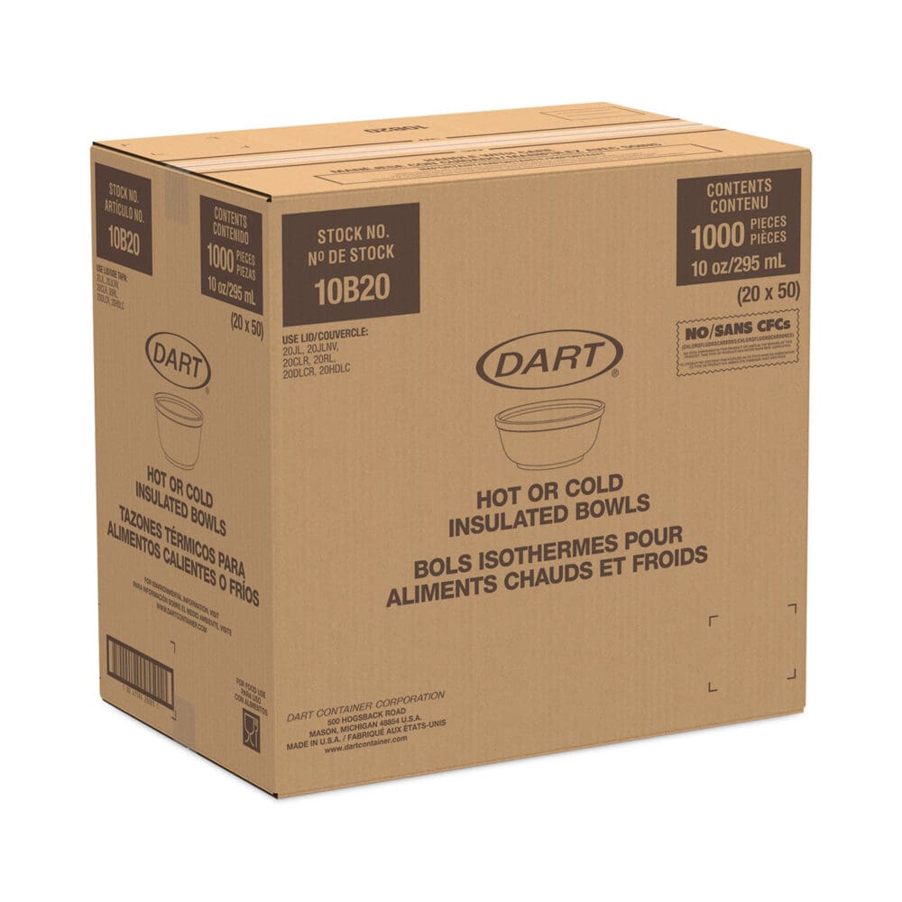 Foam Bowls, 10 oz, White, 50/Pack, 20 Packs/Carton - Image 3