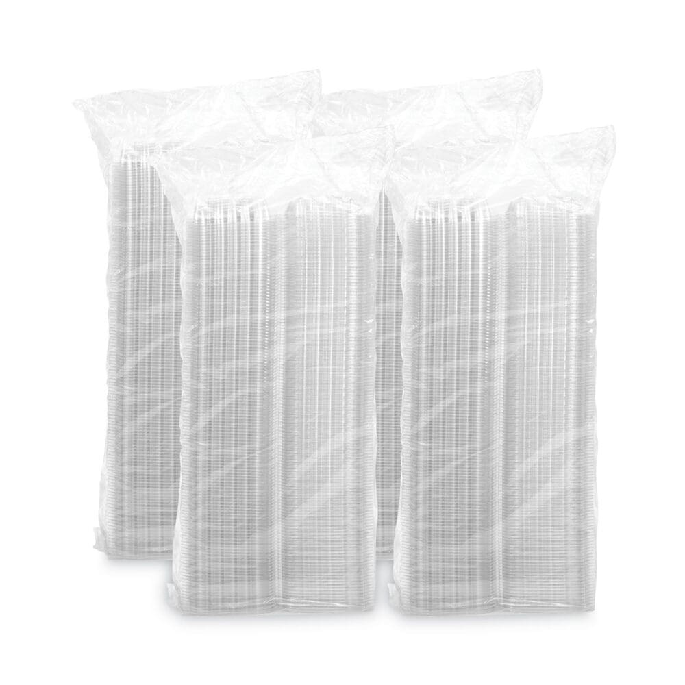 ClearSeal Hinged-Lid Plastic Containers, Sandwich Container, 13.8 oz, 5.4 x 5.3 x 2.6, Clear, Plastic, 500/Carton - Image 3