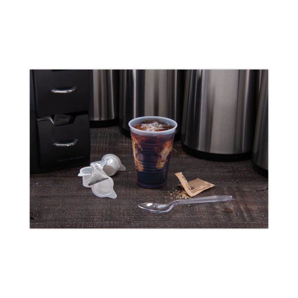 High-Impact Polystyrene Cold Cups, 7 oz, Translucent, 100 Cups/Sleeve, 25 Sleeves/Carton - Image 5