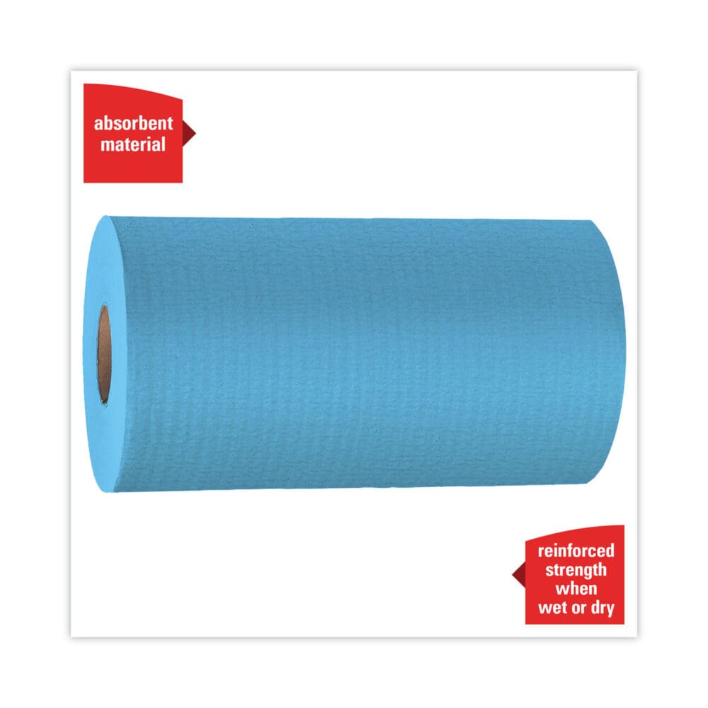 General Clean X60 Cloths, Small Roll, 9.8 x 13.4, Blue, 130/Roll, 12 Rolls/Carton - Image 4