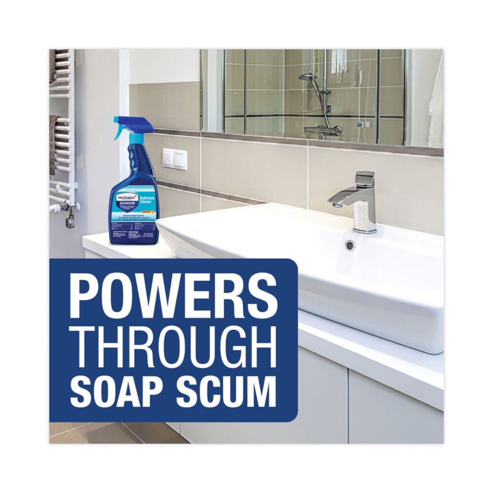 24-Hour Disinfectant Bathroom Cleaner, Citrus, 32 oz Spray Bottle, 6/Carton - Image 6