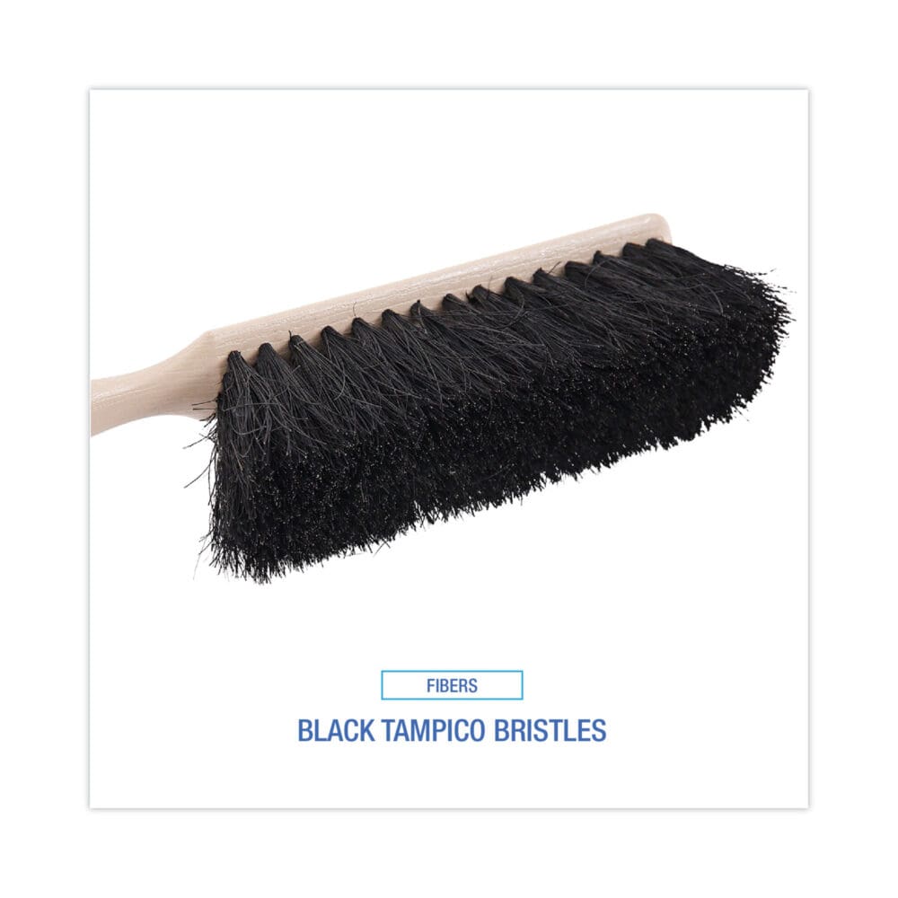 Counter Brush, Black Tampico Bristles, 4.5" Brush, 3.5" Tan Plastic Handle - Image 4