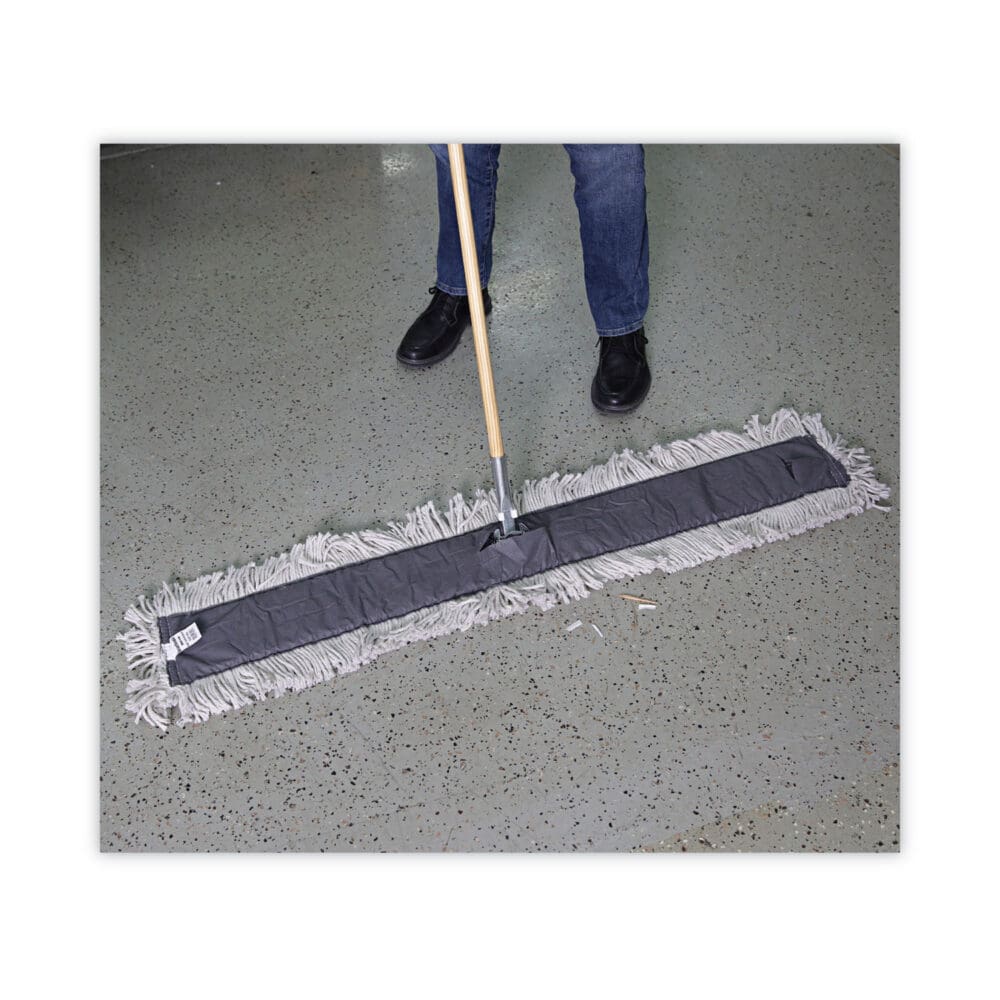 Mop Head, Dust, Disposable, Cotton/Synthetic Fibers, 48 x 5, White - Image 4