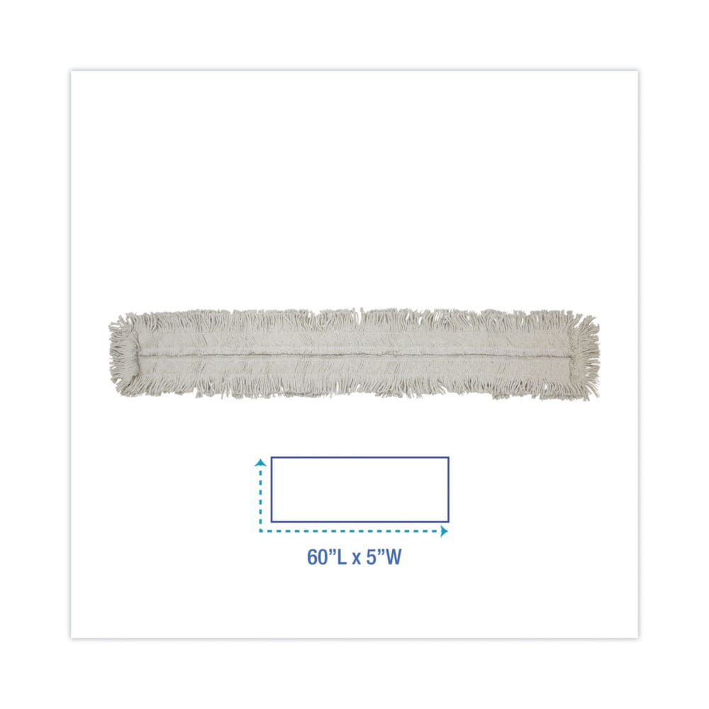 Disposable Dust Mop Head, Cotton, Cut-End, 60w x 5d - Image 6