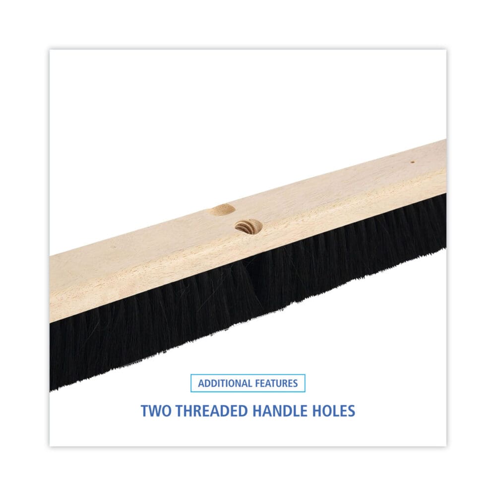 Floor Brush Head, 2.5" Black Tampico Fiber Bristles, 24" Brush - Image 2