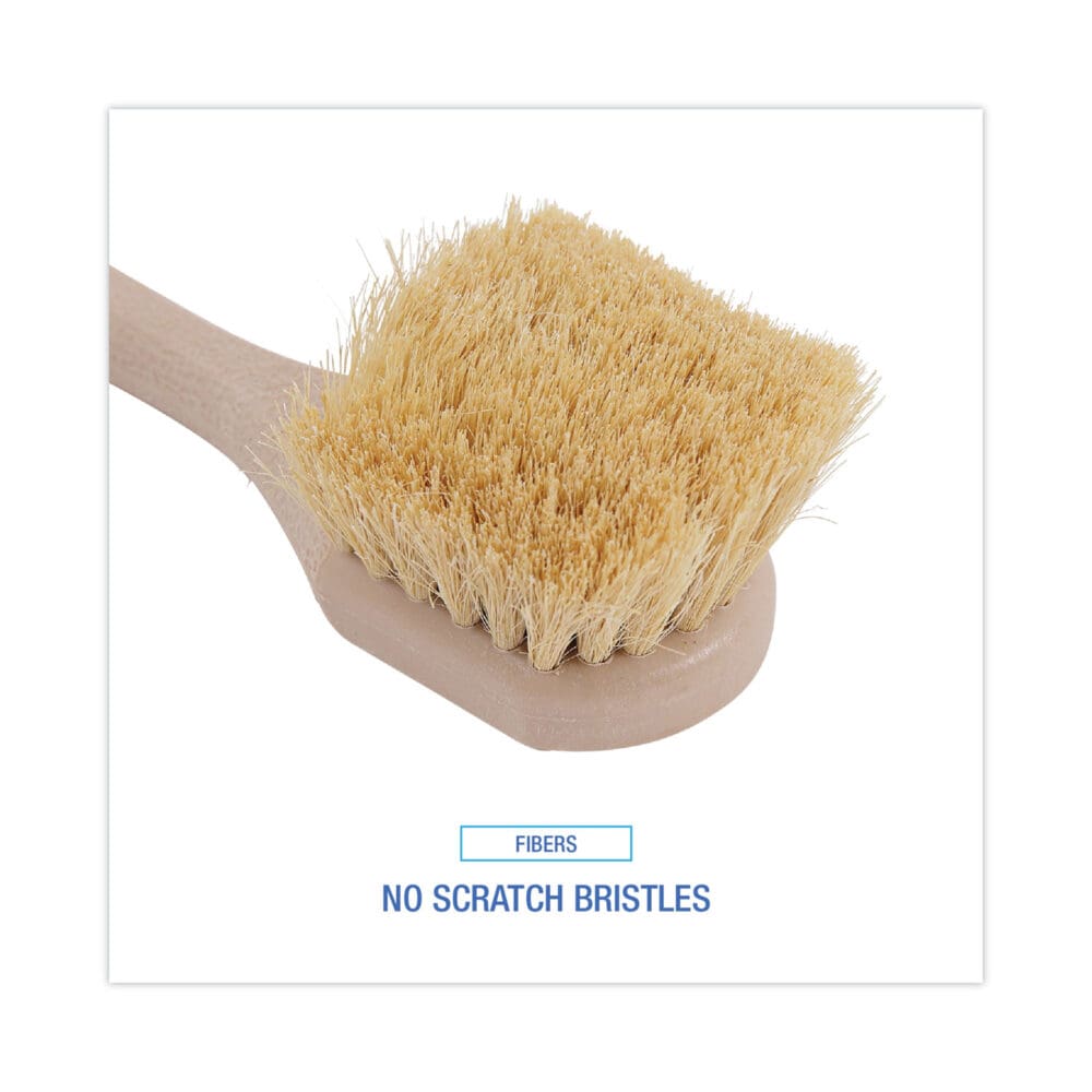 Utility Brush, Cream Tampico Bristles, 5.5" Brush, 3" Tan Plastic Handle - Image 3