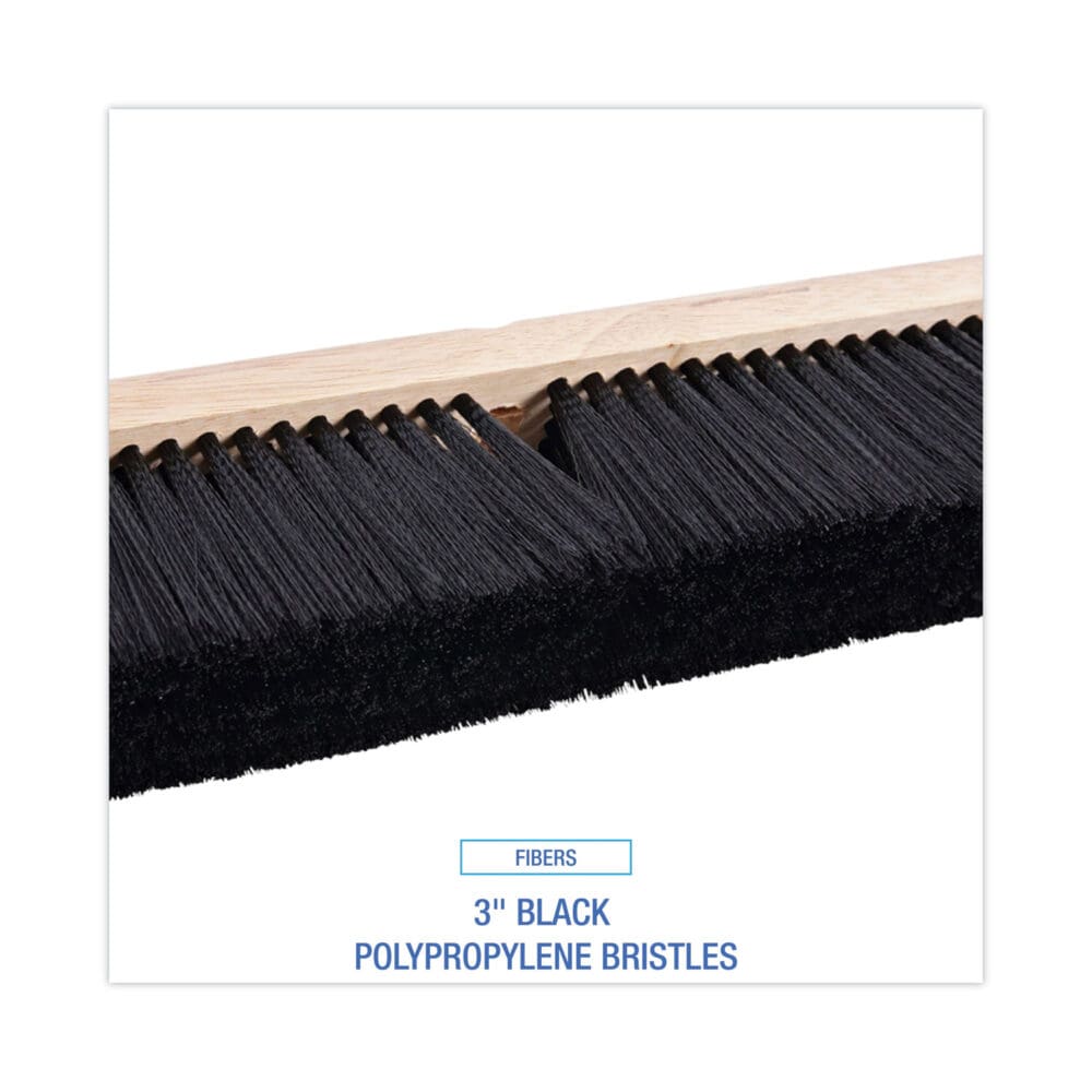 Floor Brush Head, 3" Black Polypropylene Bristles, 24" Brush - Image 3