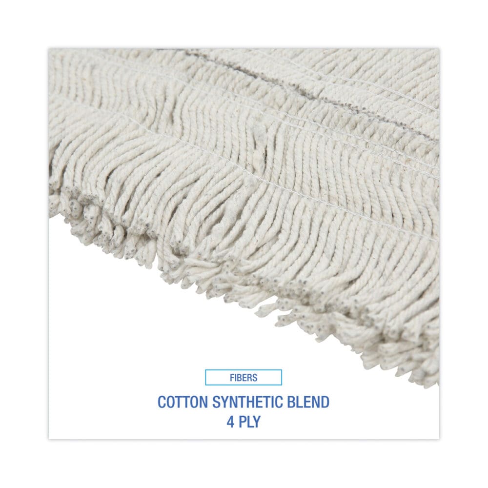 Disposable Cut End Dust Mop Head, Cotton/Synthetic, 24w x 5d, White - Image 3