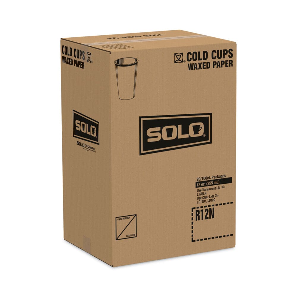 Symphony Treated-Paper Cold Cups, ProPlanet Seal, 12 oz, White/Beige/Red, 100/Bag, 20 Bags/Carton - Image 2