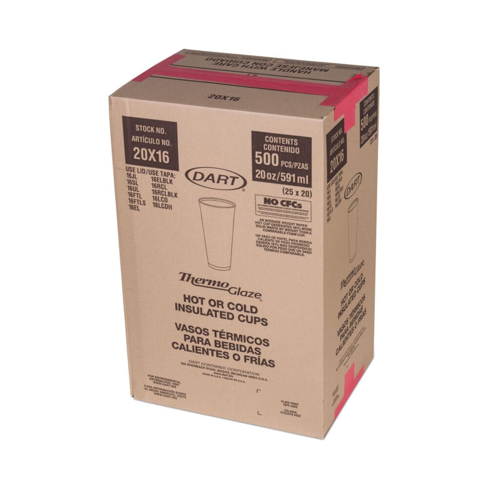 Cafe G Foam Hot/Cold Cups, 20 oz, Brown/Red/White, 500/Carton - Image 3