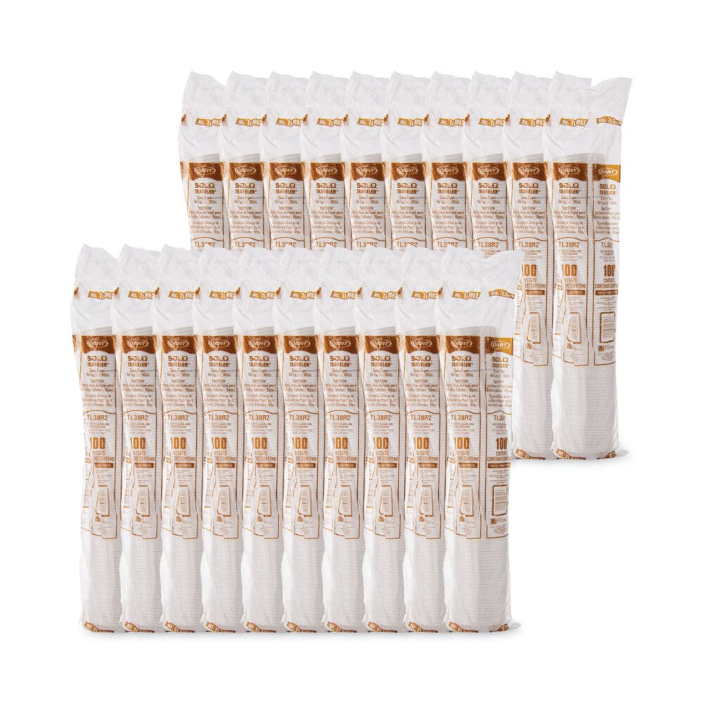 Traveler Dome Hot Cup Lid, Fits 8 oz Cups, White, 100/Pack, 10 Packs/Carton - Image 3
