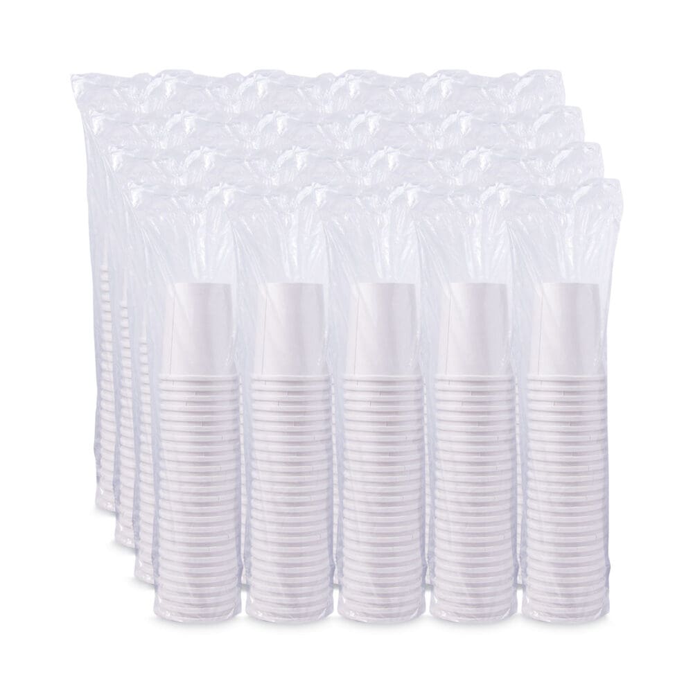 Flexstyle Double Poly Paper Containers, 32 oz, White, Paper, 25/Pack, 20 Packs/Carton - Image 3