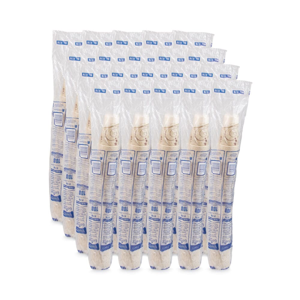 Symphony Design Wax-Coated Paper Cold Cups, ProPlanet Seal, 7 oz, Beige/White, 100/Sleeve, 20 Sleeves/Carton - Image 4