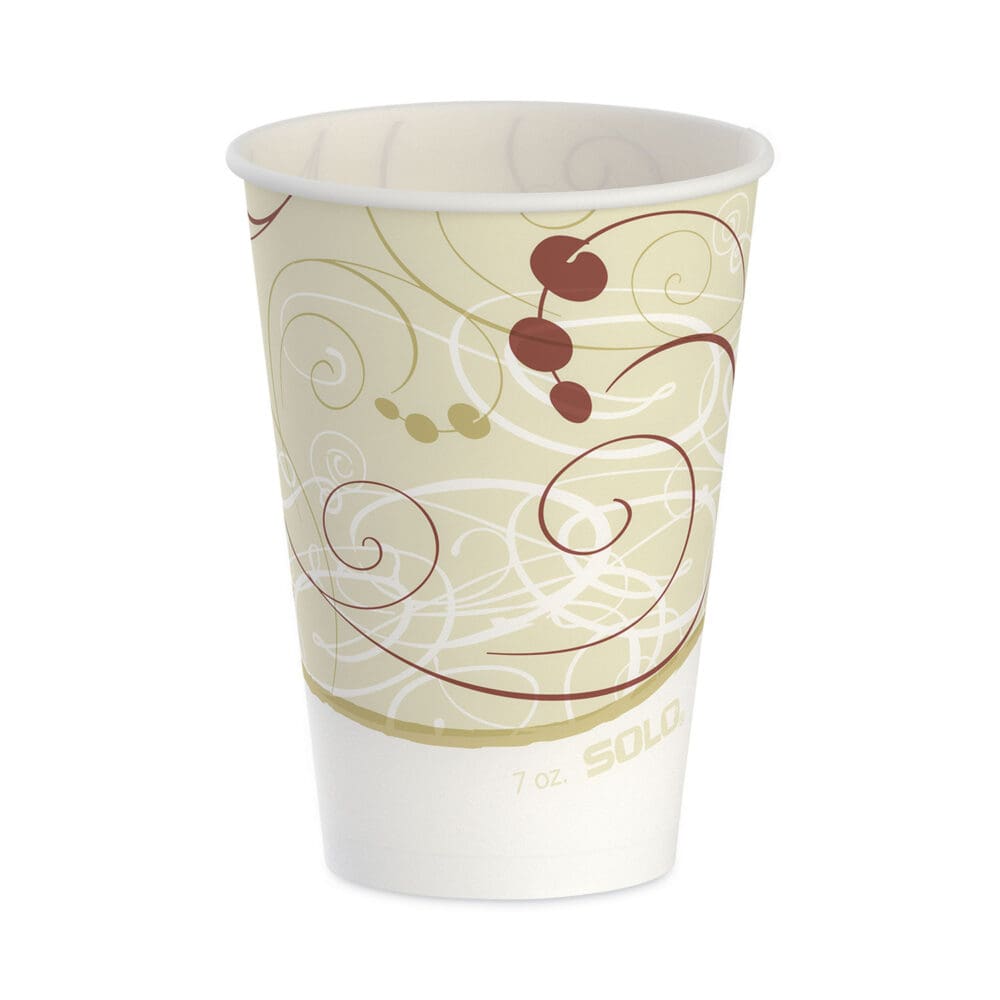 Symphony Design Wax-Coated Paper Cold Cups, ProPlanet Seal, 7 oz, Beige/White, 100/Sleeve, 20 Sleeves/Carton - Image 2