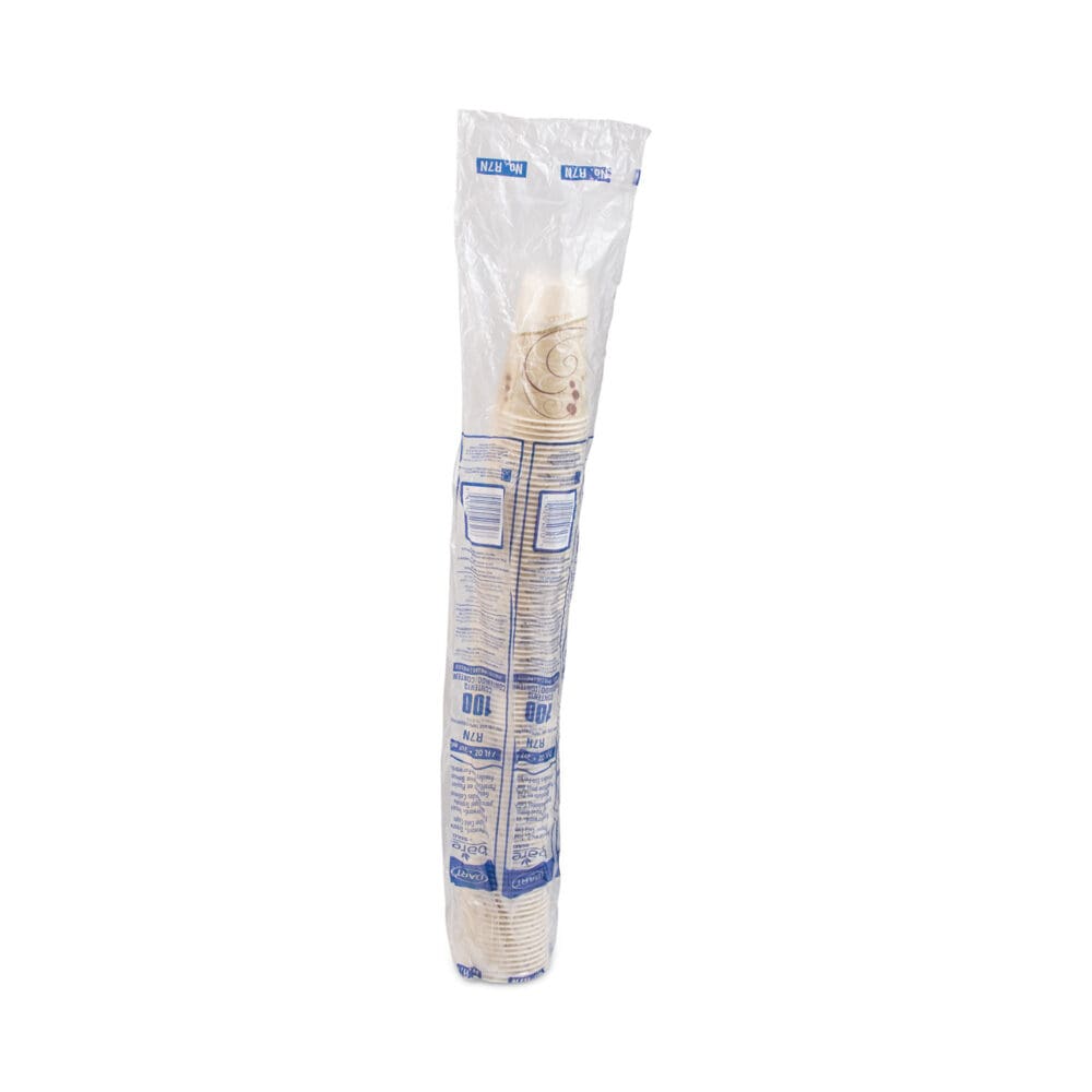 Symphony Design Wax-Coated Paper Cold Cups, ProPlanet Seal, 7 oz, Beige/White, 100/Sleeve, 20 Sleeves/Carton - Image 3