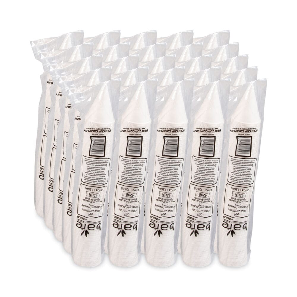 Bare Eco-Forward Treated Paper Cone Cups, ProPlanet Seal, 4.25 oz, White, 200/Bag, 25 Bags/Carton - Image 4