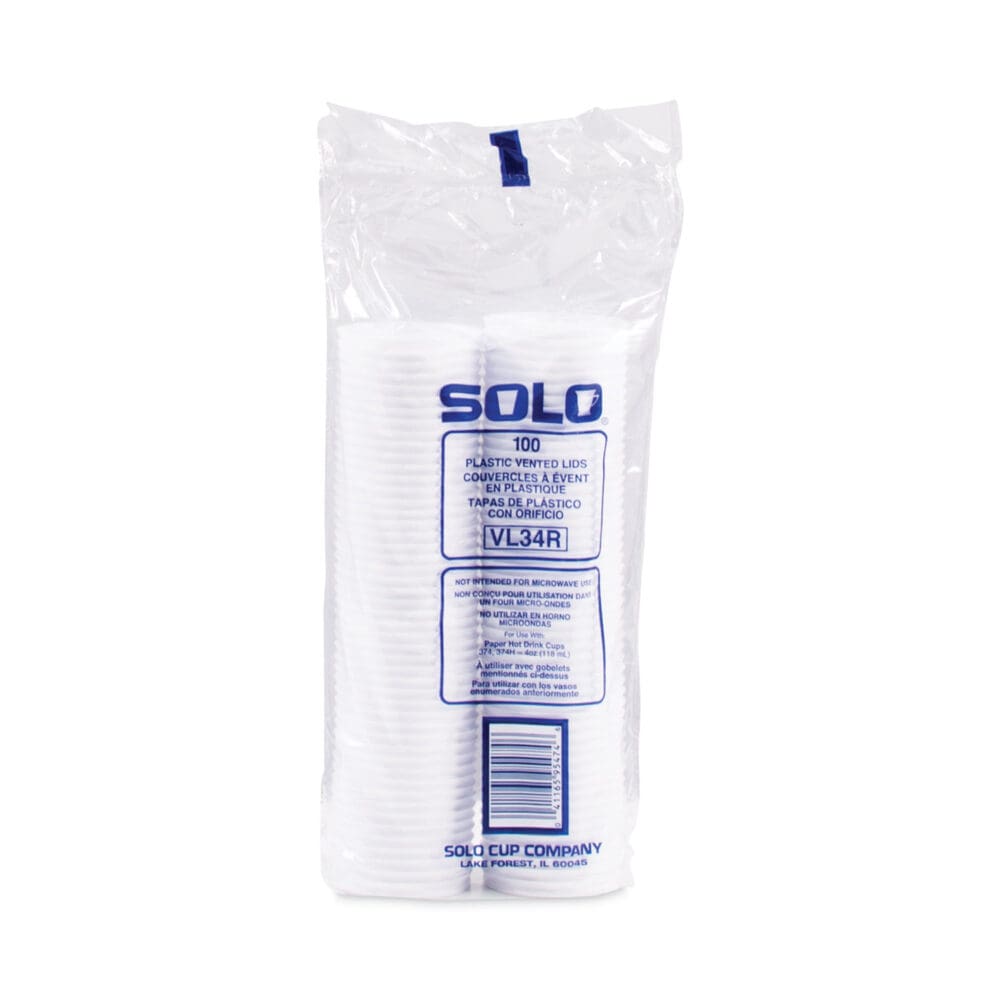 Polystyrene Vented Hot Cup Lids, Fits 4 oz Cups, White, 100/Pack, 10 Packs/Carton - Image 2