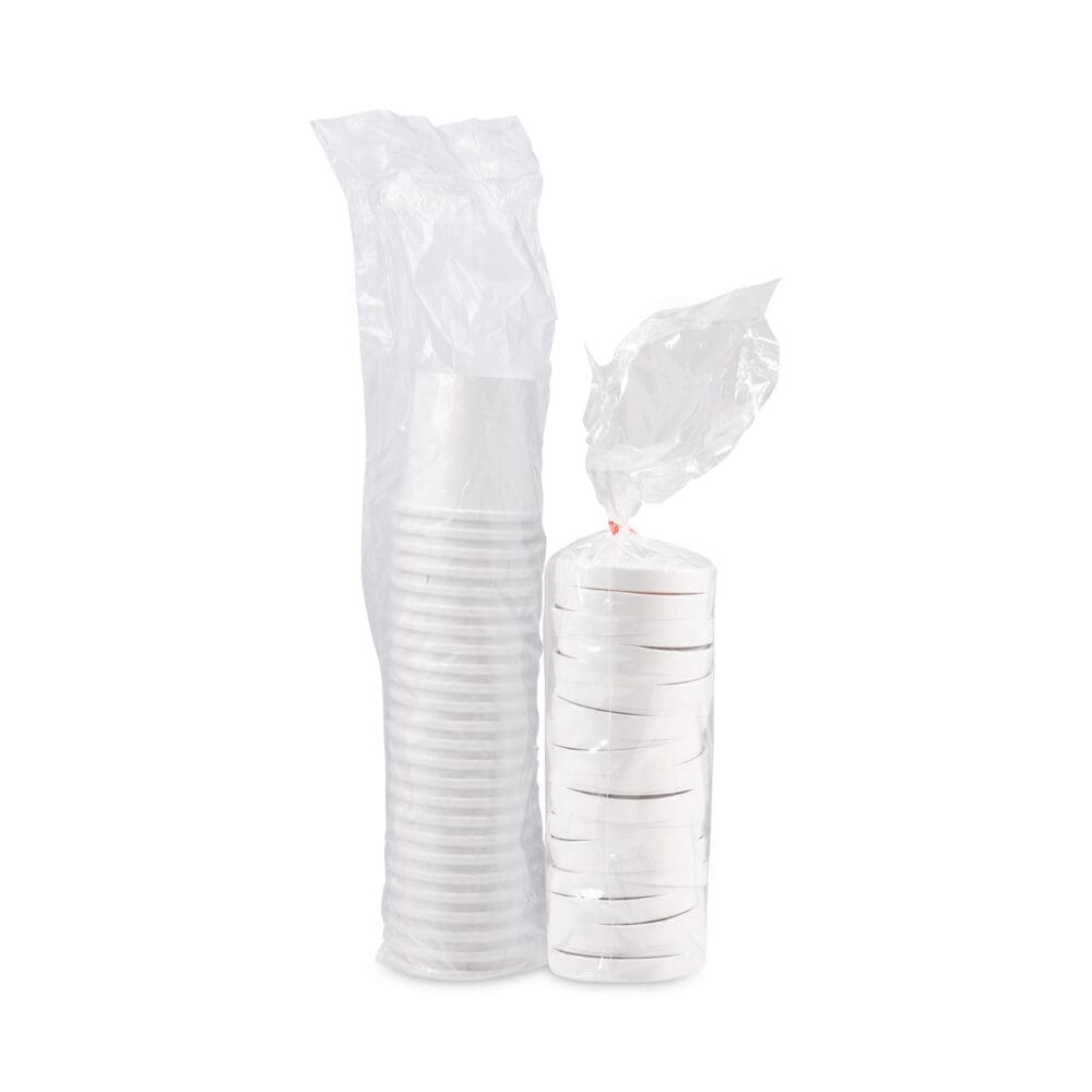 Flexstyle Double Poly Food Combo Packs, 16 oz, White, Paper, 25/Pack, 10 Packs/Carton - Image 2