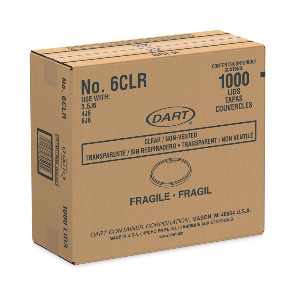 Non-Vented Container Lids, Clear, Plastic, 100/Pack, 10 Packs/Carton - Image 2