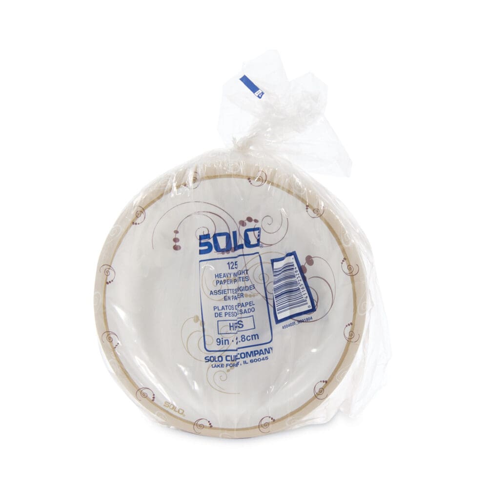 Symphony Paper Dinnerware, ProPlanet Seal, Heavyweight Plate 9", Tan, 125/Pack, 4 Packs/Carton - Image 2