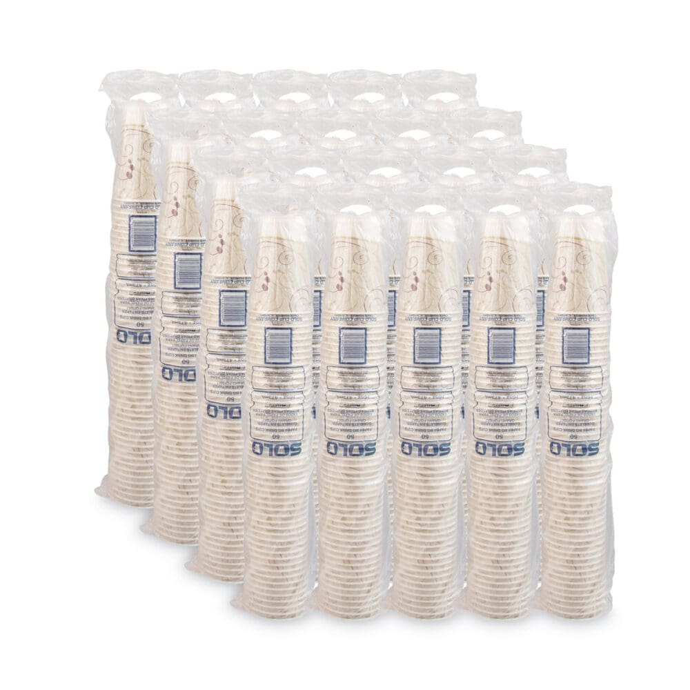 Symphony Treated-Paper Cold Cups, ProPlanet Seal, 16 oz, White/Beige/Red, 50/Bag, 20 Bags/Carton - Image 4