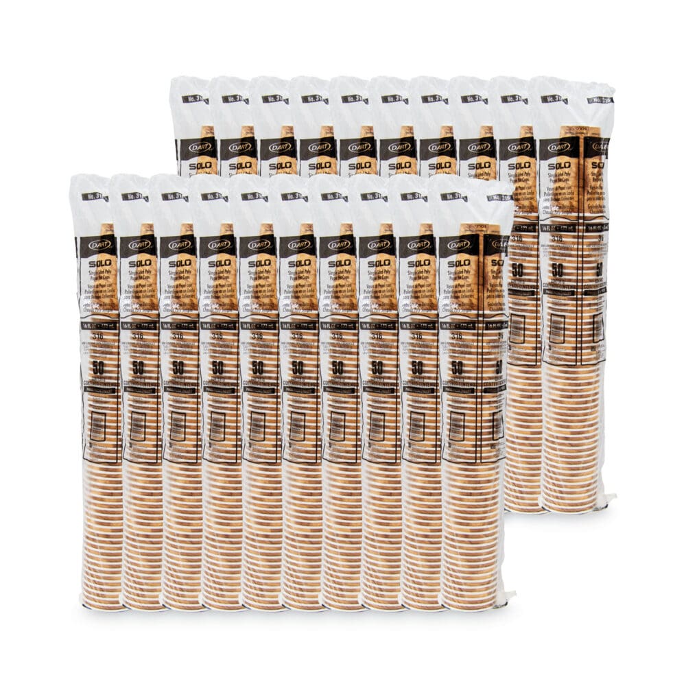 Mistique Hot Paper Cups, 16 oz, Brown, 50/Sleeve, 20 Sleeves/Carton - Image 3