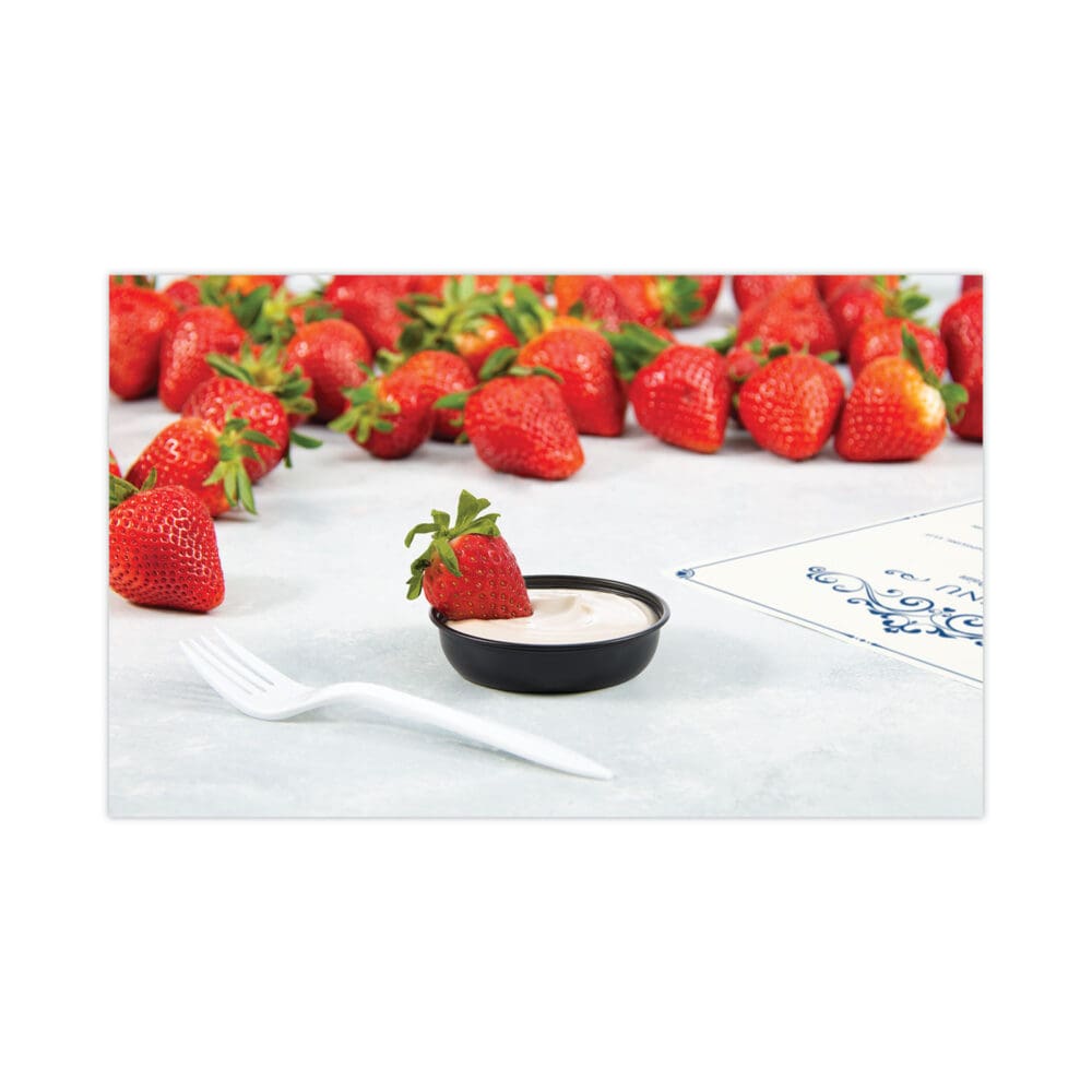 Polystyrene Portion Cups, 2.5 oz, Black, 250/Bag, 10 Bags/Carton - Image 4