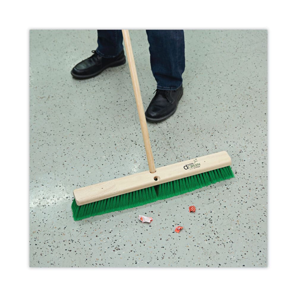 Threaded End Broom Handle, Lacquered Hardwood, 0.94" dia x 54", Natural - Image 4