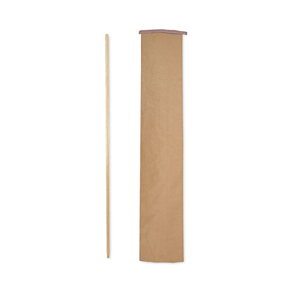 Threaded End Broom Handle, Lacquered Wood, 0.94" dia x 60", Natural - Image 5
