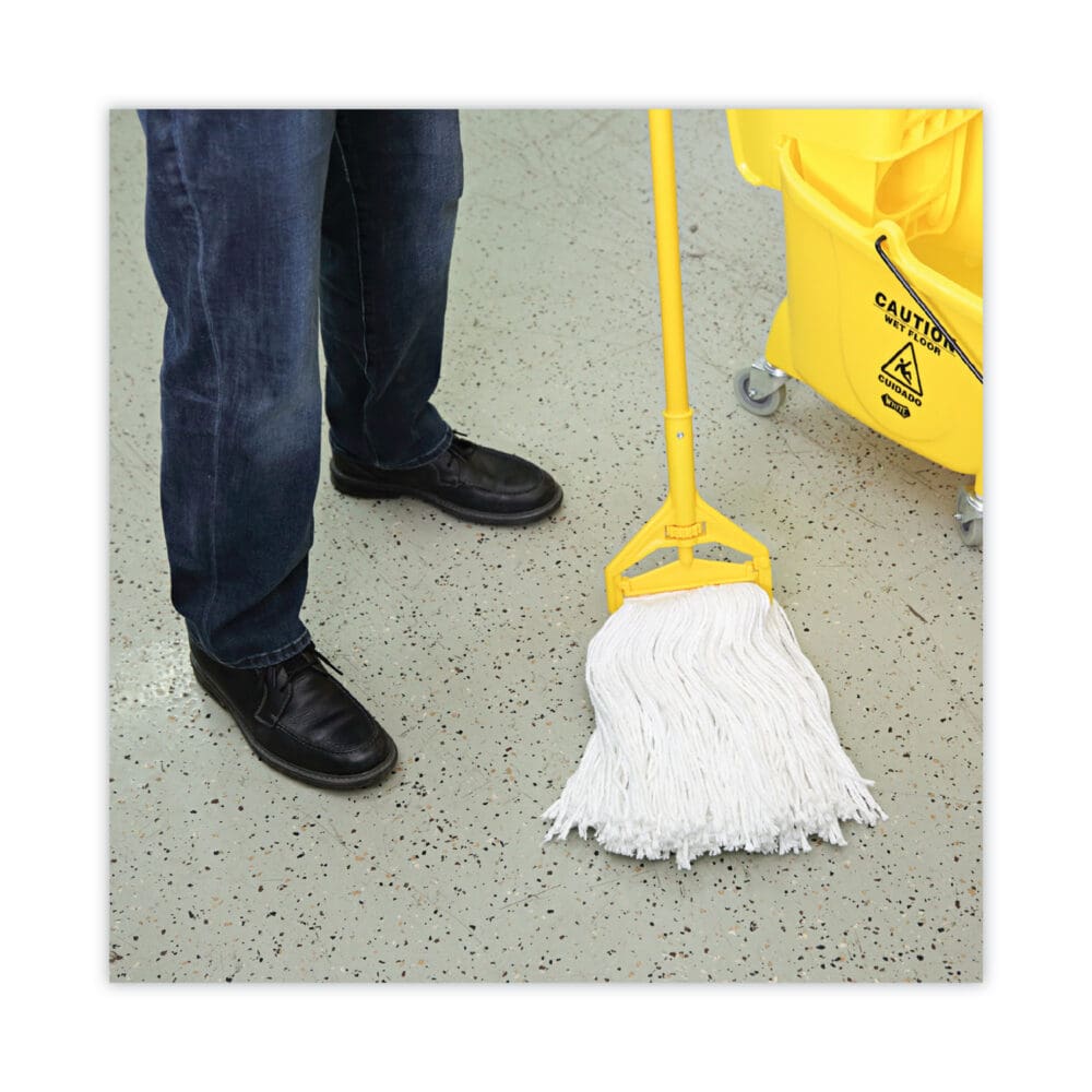 Premium Cut-End Wet Mop Heads, Rayon, 16oz, White, 12/Carton - Image 4