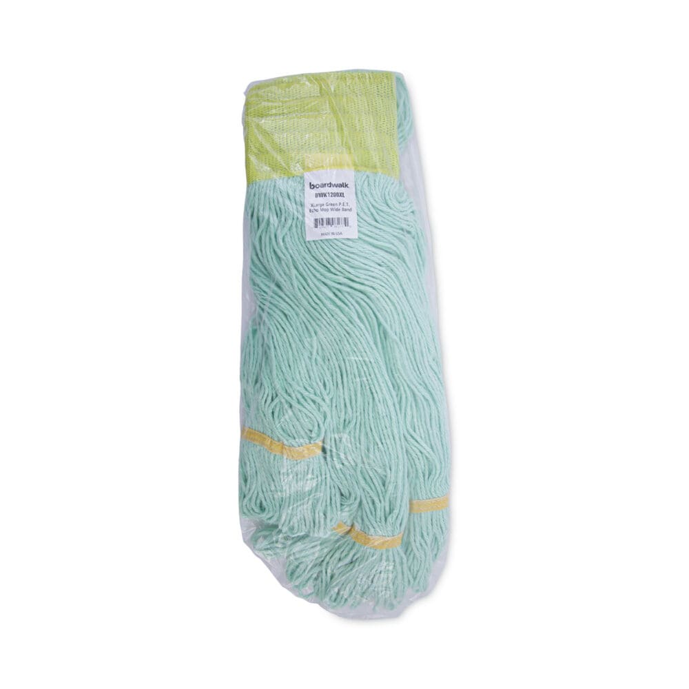 EcoMop Looped-End Mop Head, Recycled Fibers, Extra Large Size, Green - Image 6
