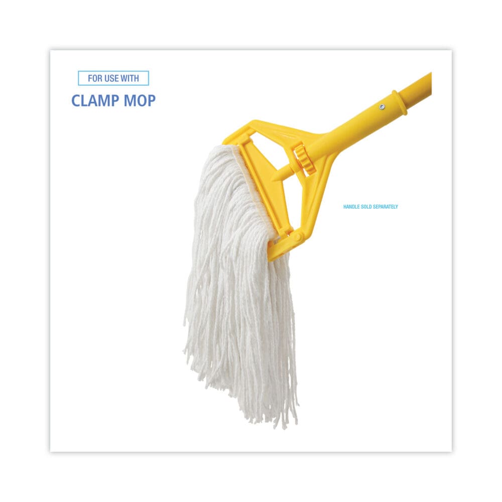 Mop Head, Value Standard Head, Rayon Fiber, Cut-End, Size No. 16, White, 12/Carton - Image 2