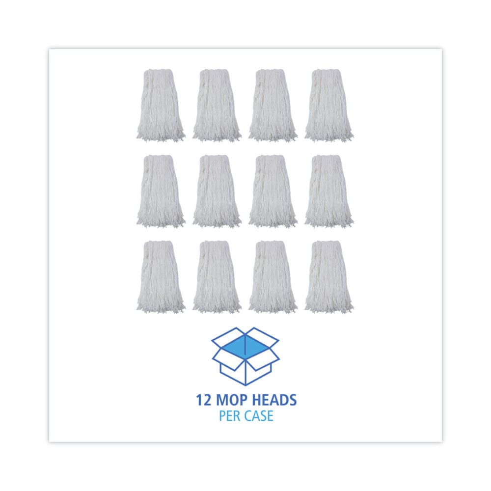 Cut-End Wet Mop Head, Rayon, No. 32, White, 12/Carton - Image 7