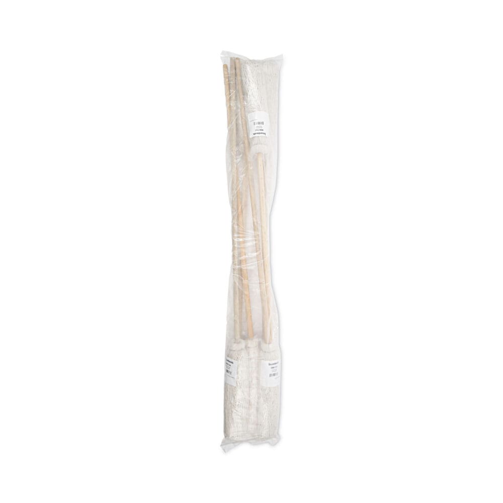 Handle/Deck Mops, #16 White Cotton Head, 48" Natural Wood Handle - Image 4