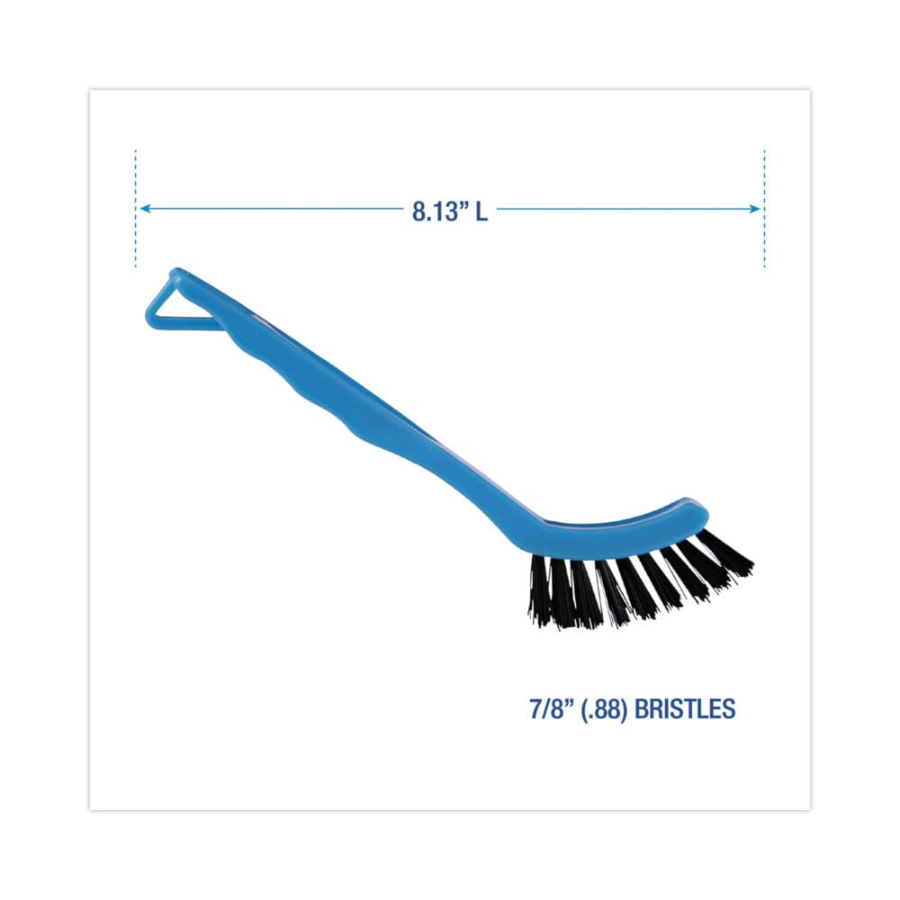 Grout Brush, Black Nylon Bristles, 8.13" Blue Plastic Handle - Image 5
