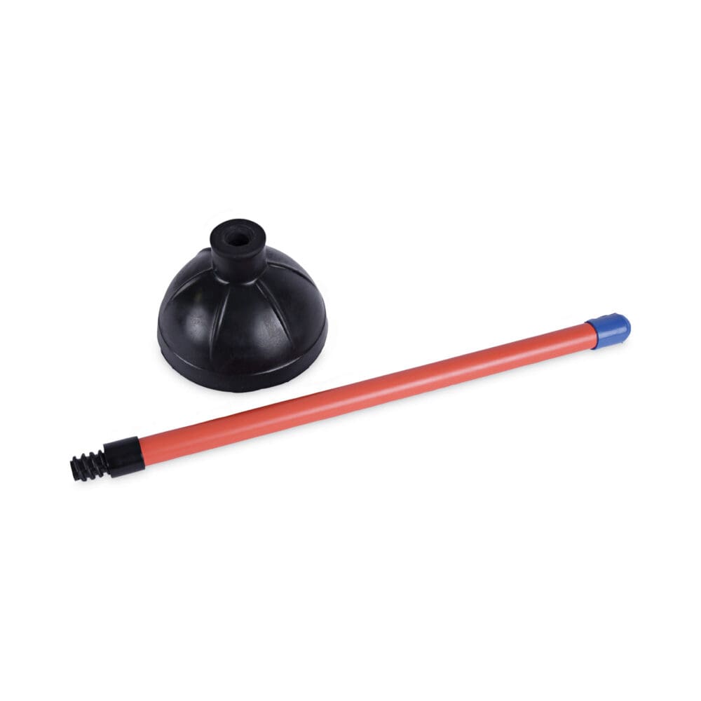 Toilet Plunger, 18" Plastic Handle, 5.63" dia, Red/Black, 6/Carton - Image 6