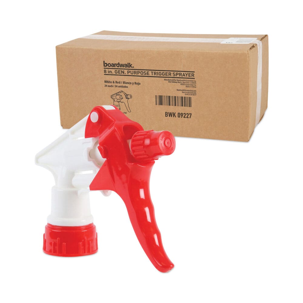 Trigger Sprayer 250, 8" Tube, Fits 16-24 oz Bottles, Red/White, 24/Carton - Image 4