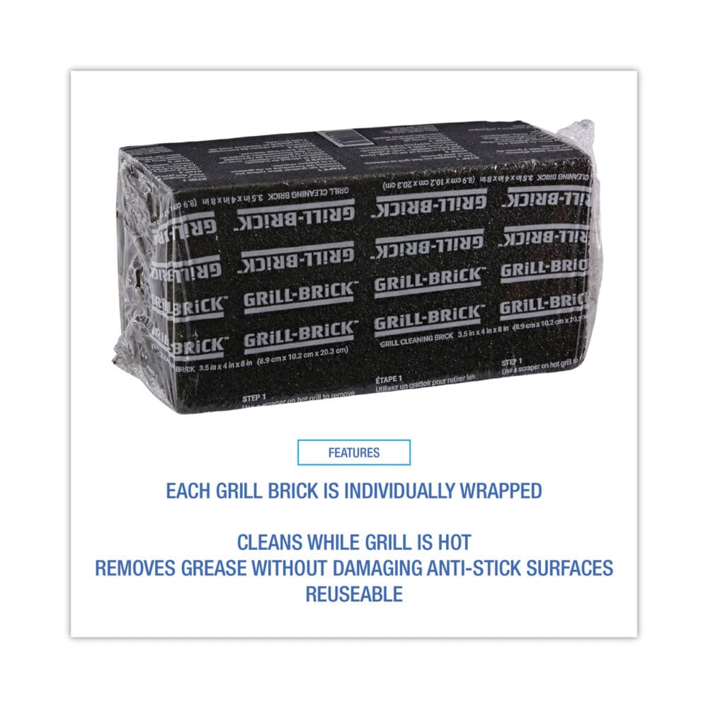 Grill Brick, 8 x 4, Black, 12/Carton - Image 3