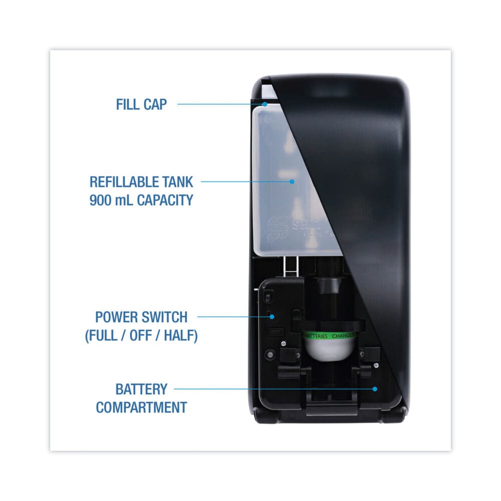 Bulk Fill Foam Soap Dispenser with Key Lock, 900 mL, 5.25 x 4 x 12, Black Pearl - Image 6