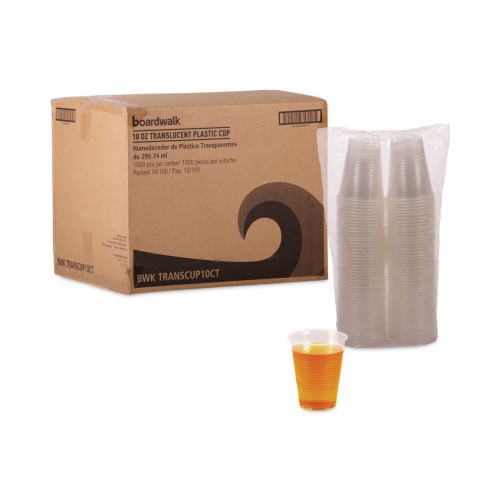 Translucent Plastic Cold Cups, 10 oz, Polypropylene, 100 Cups/Sleeve, 10 Sleeves/Carton - Image 4