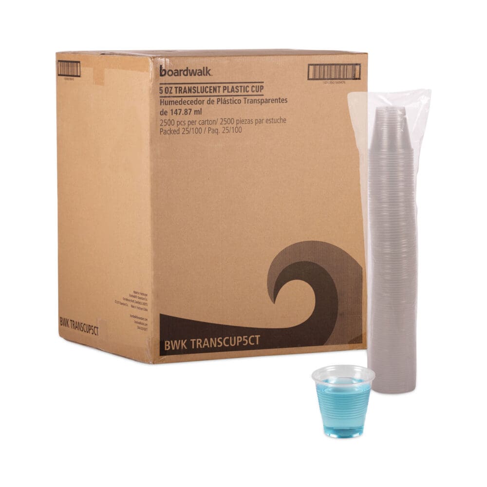 Translucent Plastic Cold Cups, 5 oz, Polypropylene, 100 Cups/Sleeve, 25 Sleeves/Carton - Image 4