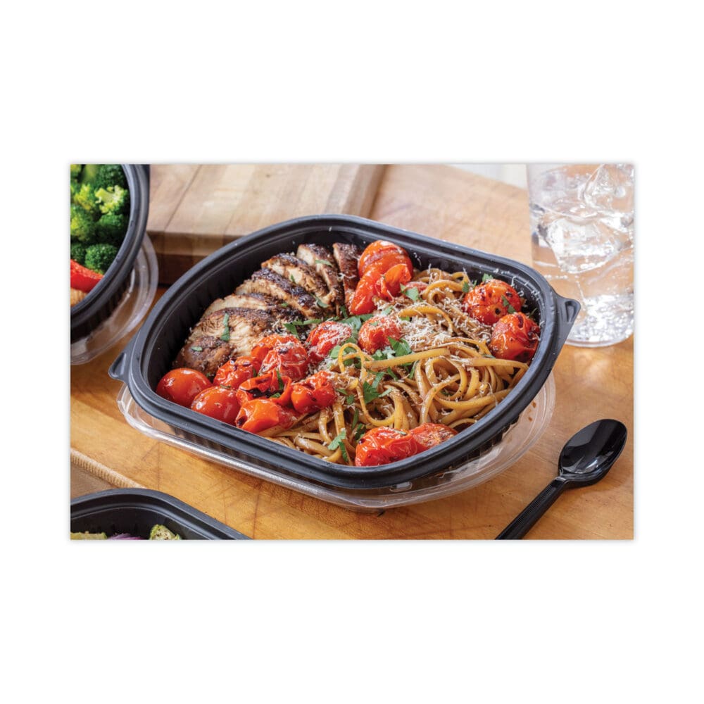 Clearview Micromax Microwavable Container, 36 oz, 9.38 x 8 x 1.5, Black, Plastic, 250/Carton - Image 6