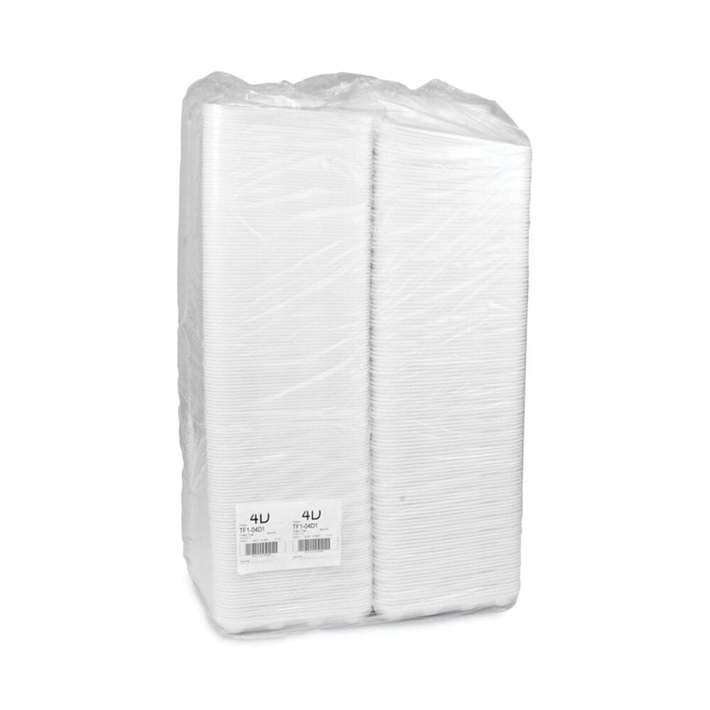 Meat Tray, #4D, 9.5 x 7 x 1.25, White, Foam, 500/Carton - Image 4