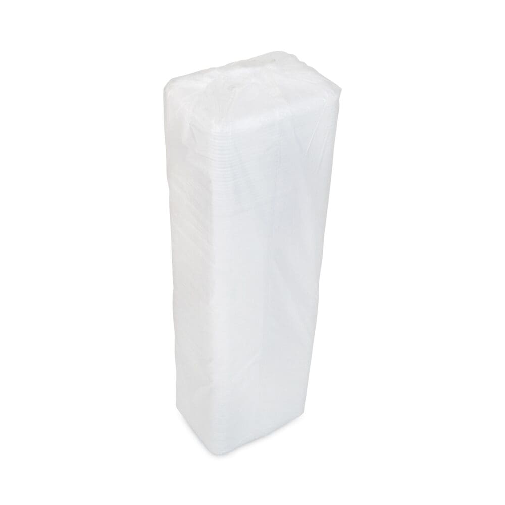 Meat Tray, #4 Shallow, 9.13 x 7.13 x 0.65, White, Foam, 500/Carton - Image 3