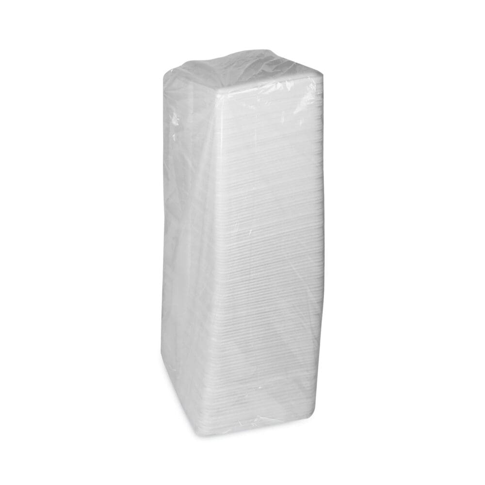 Supermarket Tray, #8S, 10 x 8 x 0.65, White, Foam, 500/Carton - Image 2