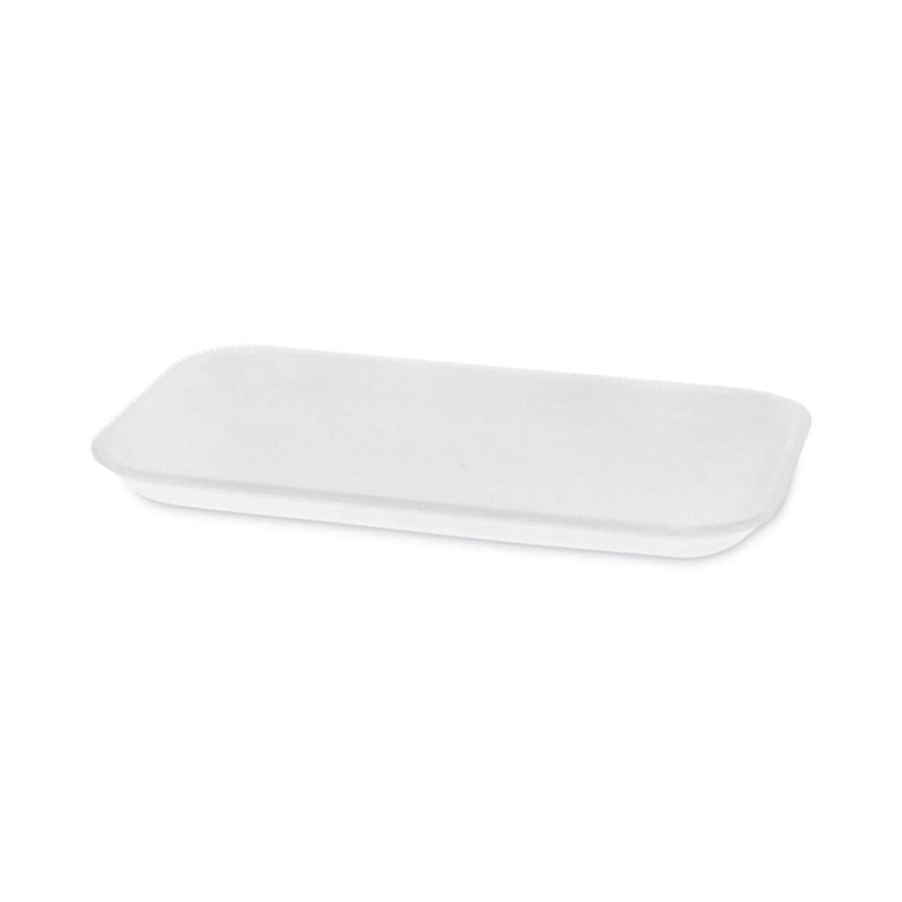 Supermarket Tray, #17, 8.3 x 4.8 x 0.65, White, Foam, 1,000/Carton - Image 4