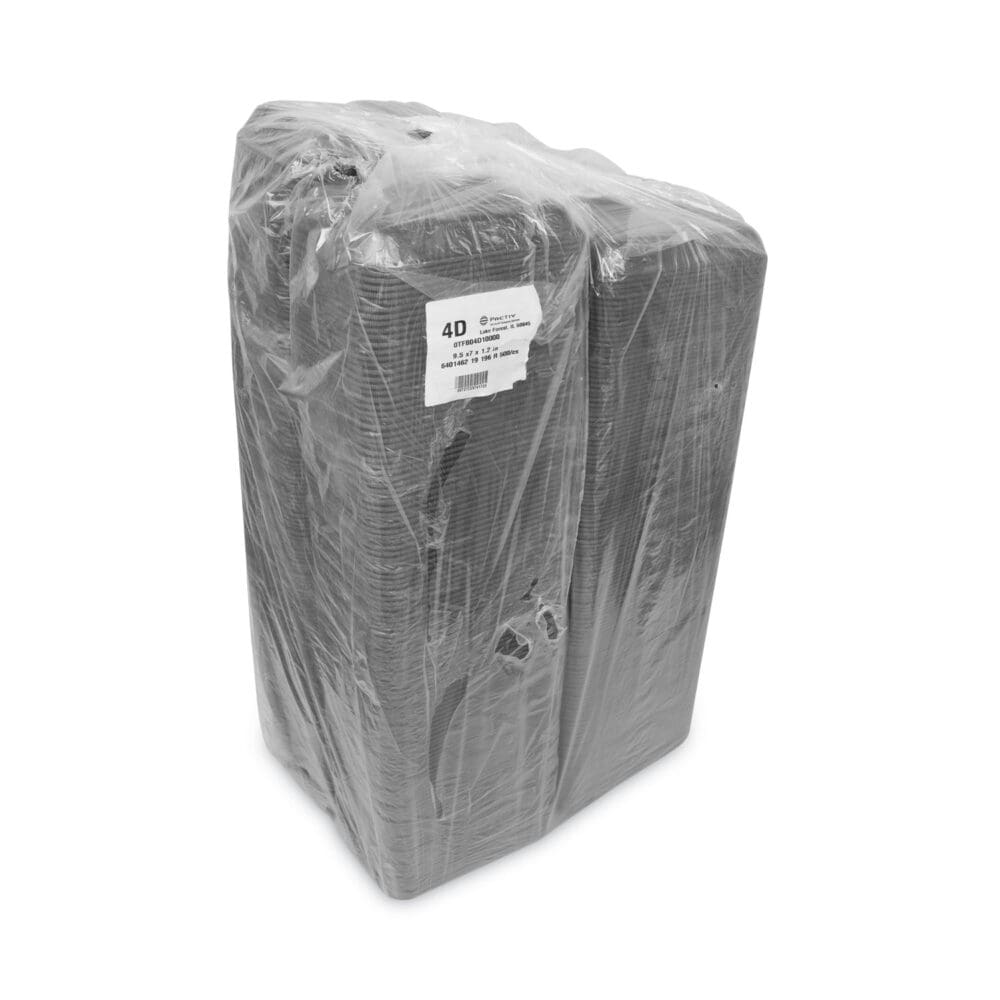 Supermarket Tray, #4D1, 9.5 x 7 x 1.25, Black, Foam, 500/Carton - Image 4